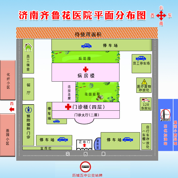 济南齐鲁花园医院平面分布图