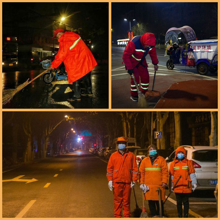 城市美容师的环卫工人